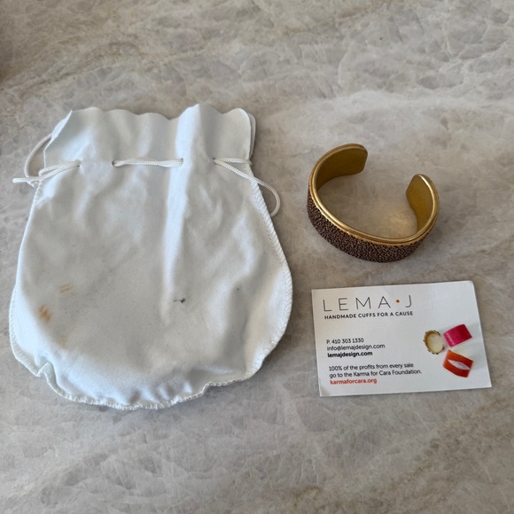 Lema J Handmade Cuffs for a Cause Bracelet Shagreen Karma for Cara Foundation - Picture 7 of 7